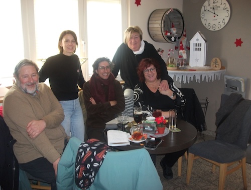 Paul Mathieu, Fábio Godinho et Aude-Laurence Biver avec Simone Asselborn-Bintz, bourgmestre de Sanem